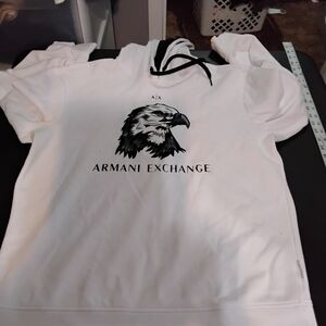 Armani Exchange White Hoodie with Eagle Design